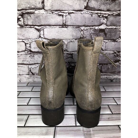 Clarks Metallic Leather Taupe Nevella Devon Zip Ankle Boots Women 7.5M US/38EU - Picture 4 of 16